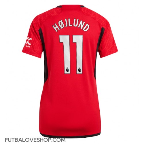 Dres Manchester United Rasmus Hojlund #11 Domáci pre Ženy 2023-24 Krátky Rukáv
